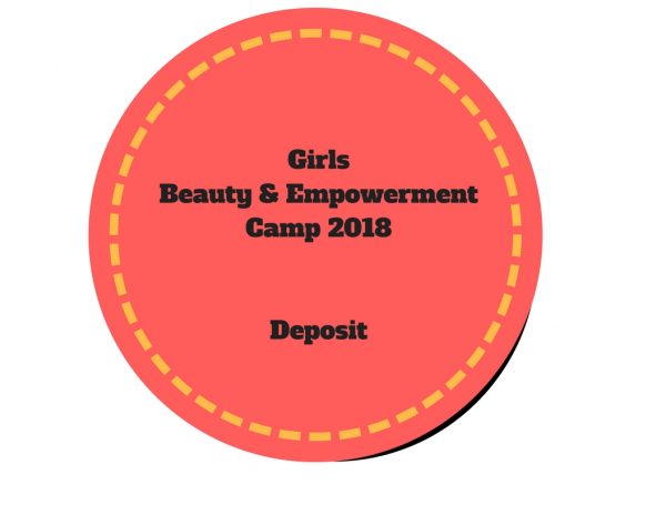 A red circle with the words girls beauty & empowerment camp 2 0 1 8 on it.