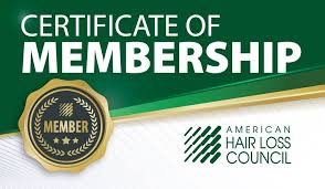 A certificate of membership for american hairdressing council