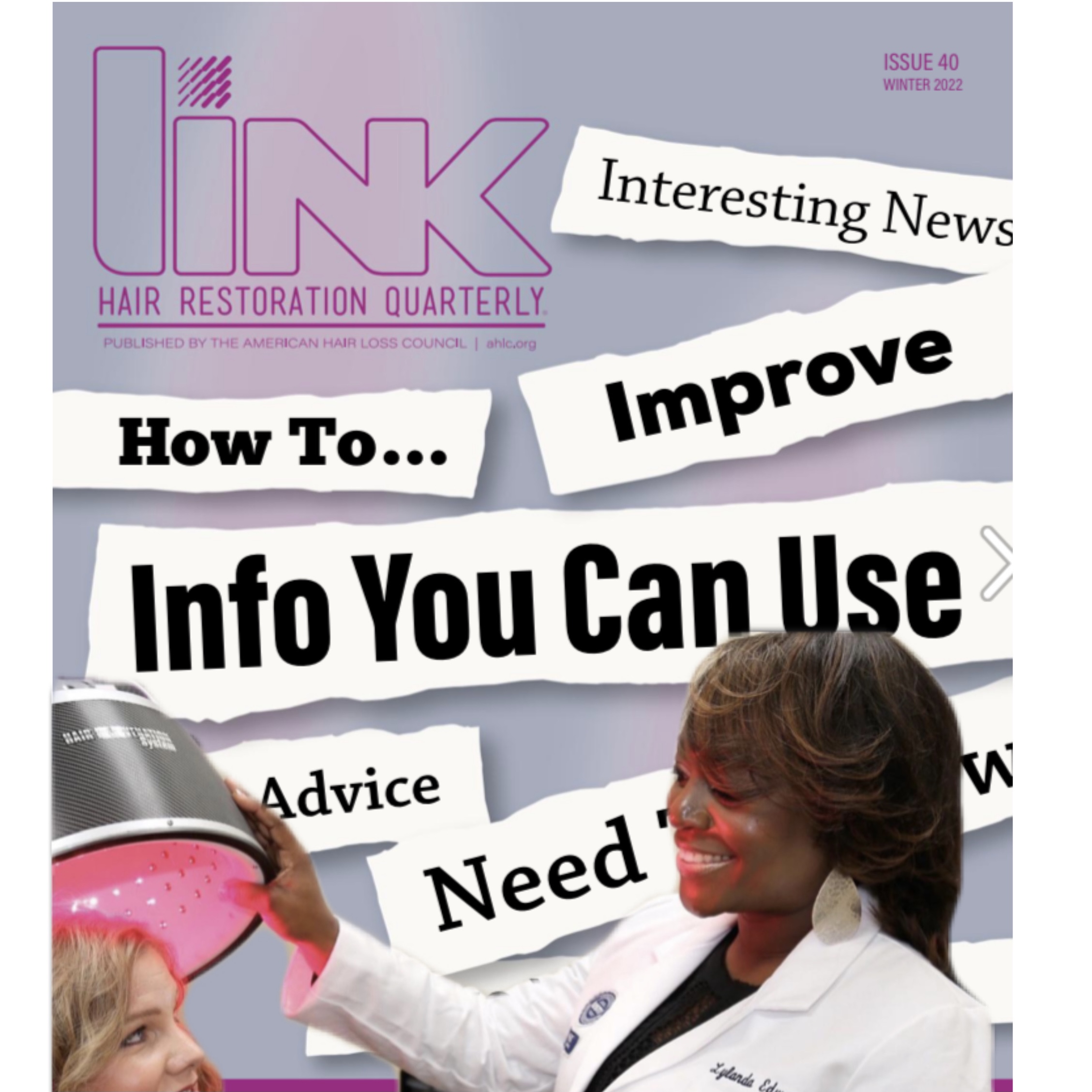 A woman is brushing her hair on the cover of link magazine.